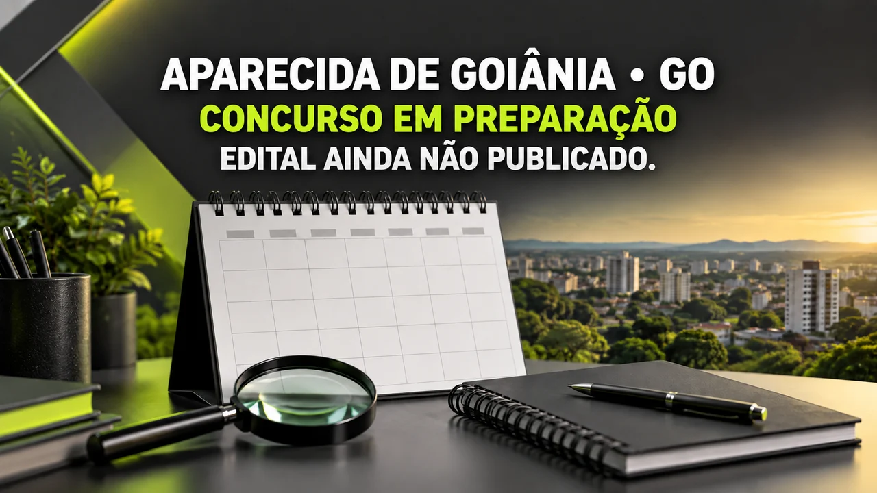 Capa ilustrativa: APARECIDA DE GOIÂNIA • GO. CONCURSO EM PREPARAÇÃO. EDITAL AINDA NÃO PUBLICADO
