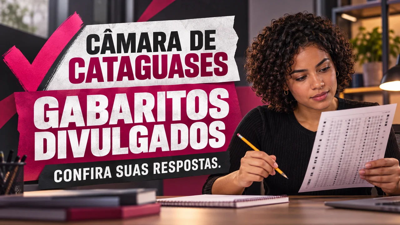 Capa ilustrativa: CÂMARA DE CATAGUASES. GABARITOS DIVULGADOS. CONFIRA SUAS RESPOSTAS