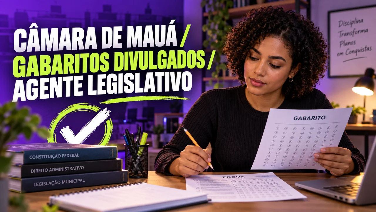 Capa ilustrativa: CÂMARA DE MAUÁ. GABARITOS DIVULGADOS. AGENTE LEGISLATIVO
