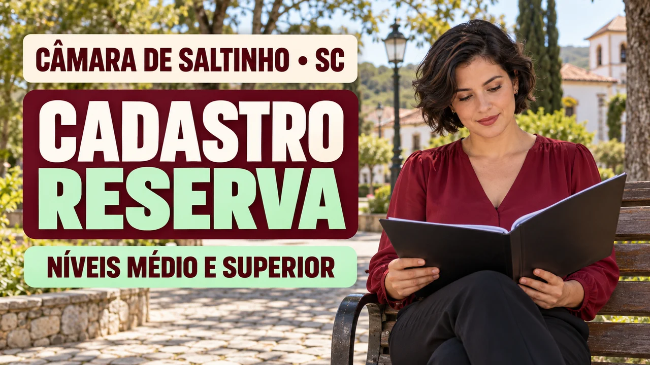 Capa ilustrativa: CÂMARA DE SALTINHO • SC. CADASTRO RESERVA. NÍVEIS MÉDIO E SUPERIOR