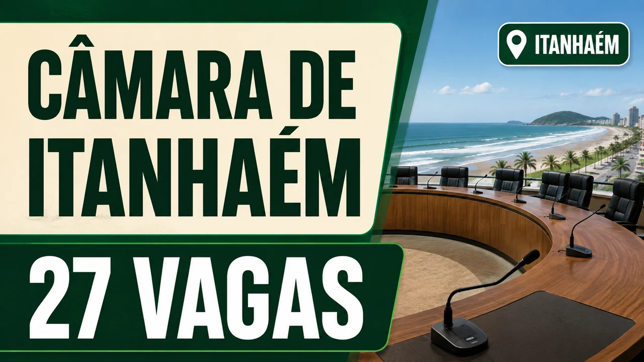Capa ilustrativa: CÂMARA DE ITANHAÉM. 27 VAGAS