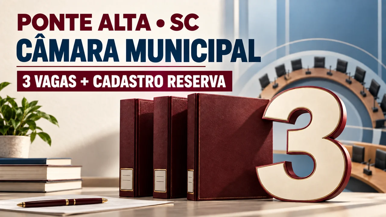 Capa ilustrativa: PONTE ALTA • SC. CÂMARA MUNICIPAL. 3 VAGAS + CADASTRO RESERVA