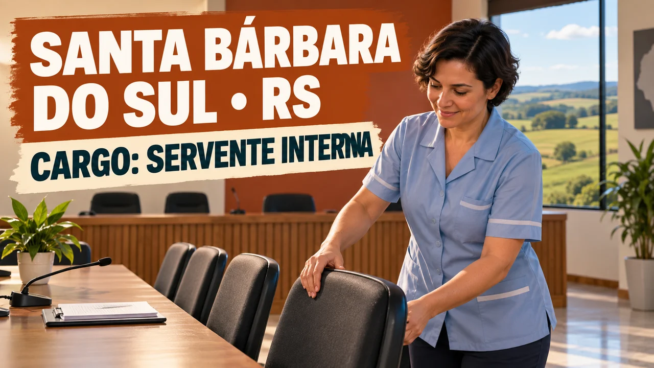 Capa ilustrativa: SANTA BÁRBARA DO SUL • RS. CARGO: SERVENTE INTERNA