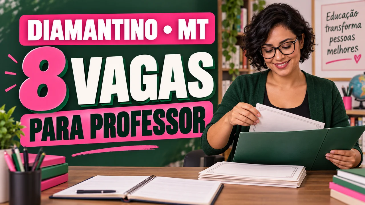 Capa ilustrativa: DIAMANTINO • MT. 8 VAGAS. PARA PROFESSOR
