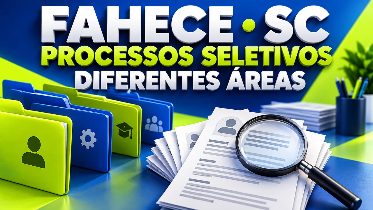 Capa ilustrativa: FAHECE • SC. PROCESSOS SELETIVOS. DIFERENTES ÁREAS