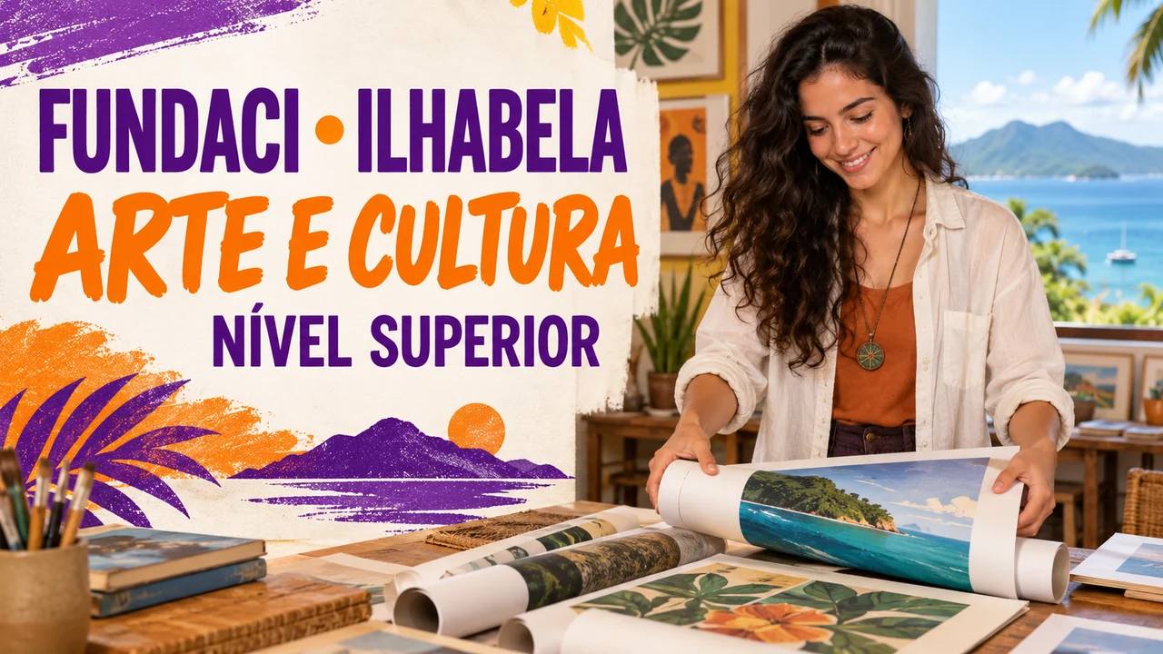Capa ilustrativa: FUNDACI • ILHABELA. ARTE E CULTURA. NÍVEL SUPERIOR