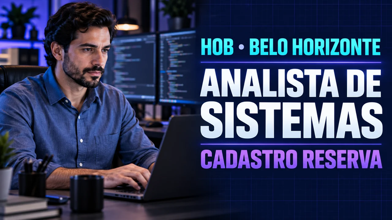 Capa ilustrativa: HOB • BELO HORIZONTE. ANALISTA DE SISTEMAS. CADASTRO RESERVA