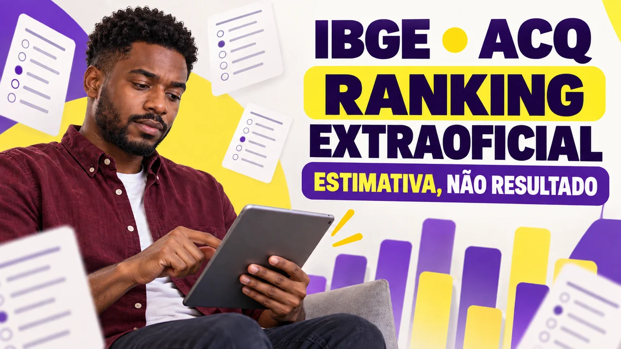 Capa ilustrativa: IBGE • ACQ. RANKING EXTRAOFICIAL. ESTIMATIVA, NÃO RESULTADO