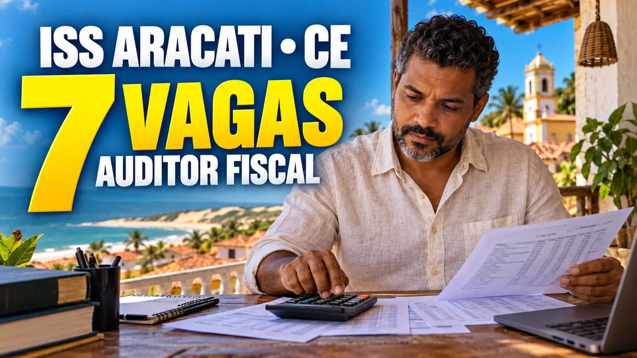 Capa ilustrativa: ISS ARACATI • CE. 7 VAGAS. AUDITOR FISCAL