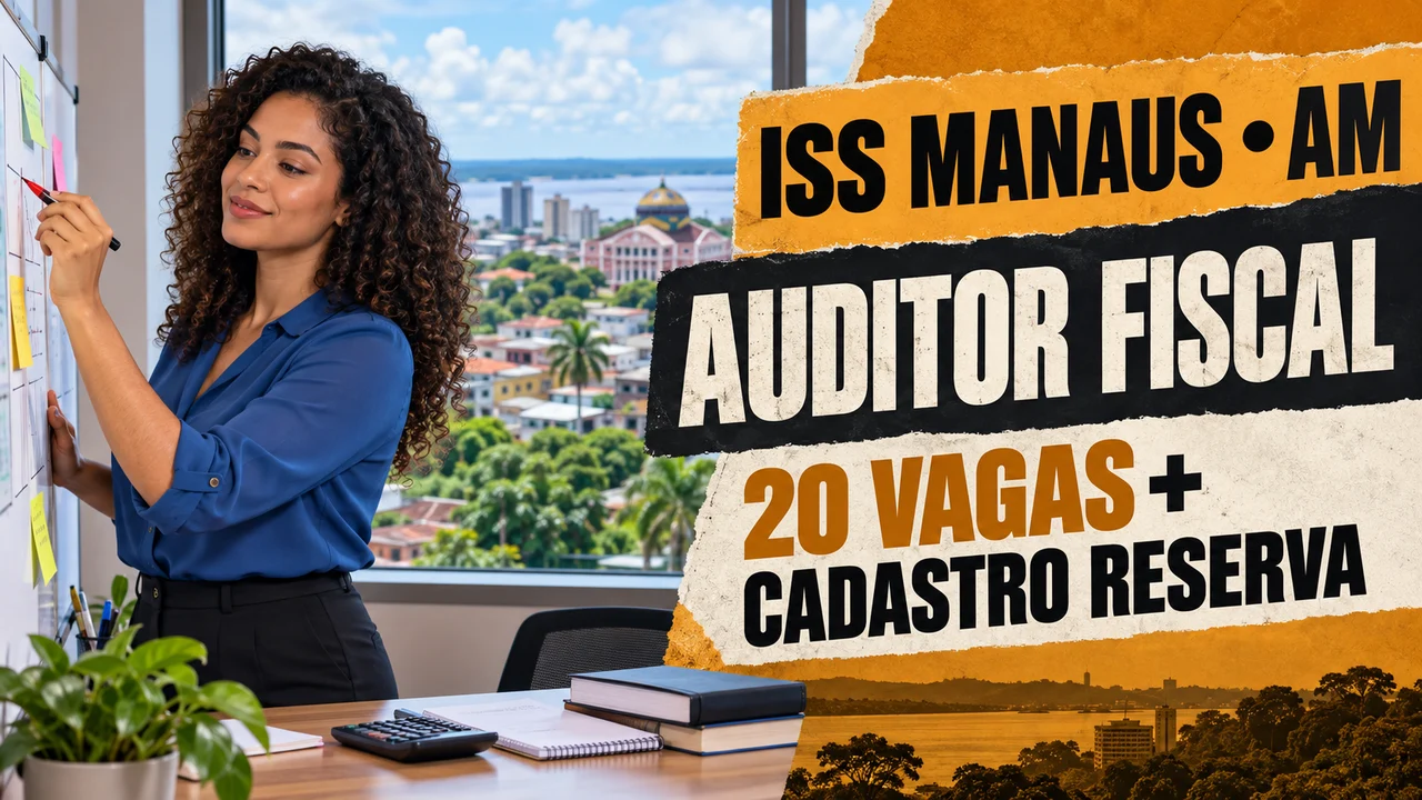 Capa ilustrativa: ISS MANAUS • AM. AUDITOR FISCAL. 20 VAGAS + CADASTRO RESERVA