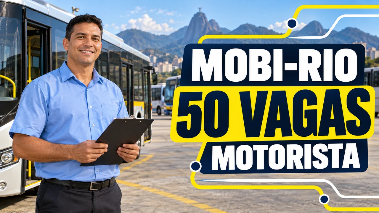 Capa ilustrativa: MOBI-RIO. 50 VAGAS. MOTORISTA