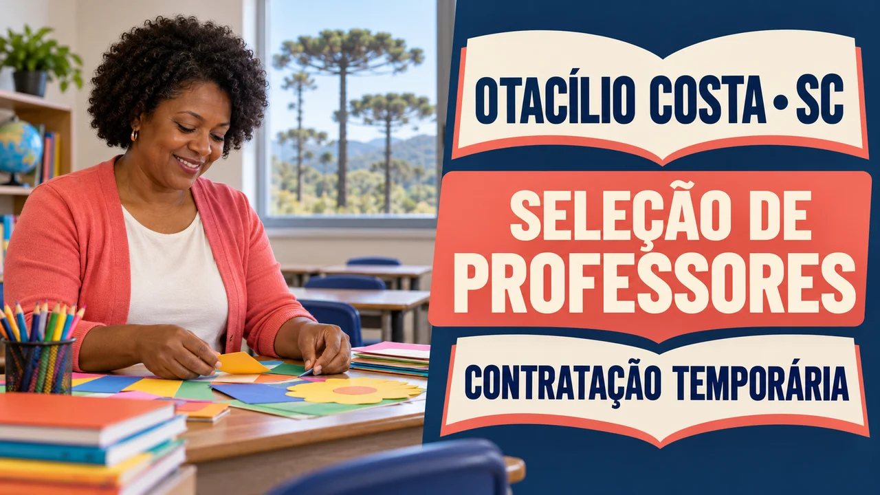 Capa ilustrativa: OTACÍLIO COSTA • SC. SELEÇÃO DE PROFESSORES. CONTRATAÇÃO TEMPORÁRIA