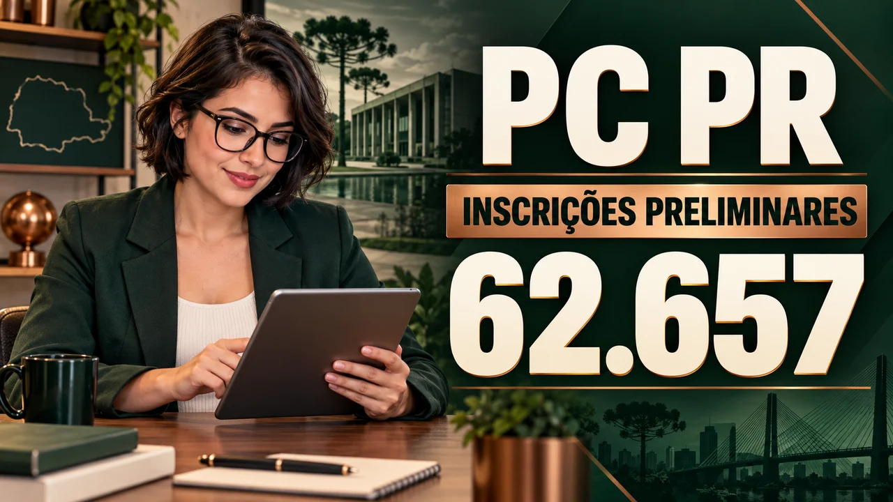 Capa ilustrativa: PC PR. INSCRIÇÕES PRELIMINARES. 62.657