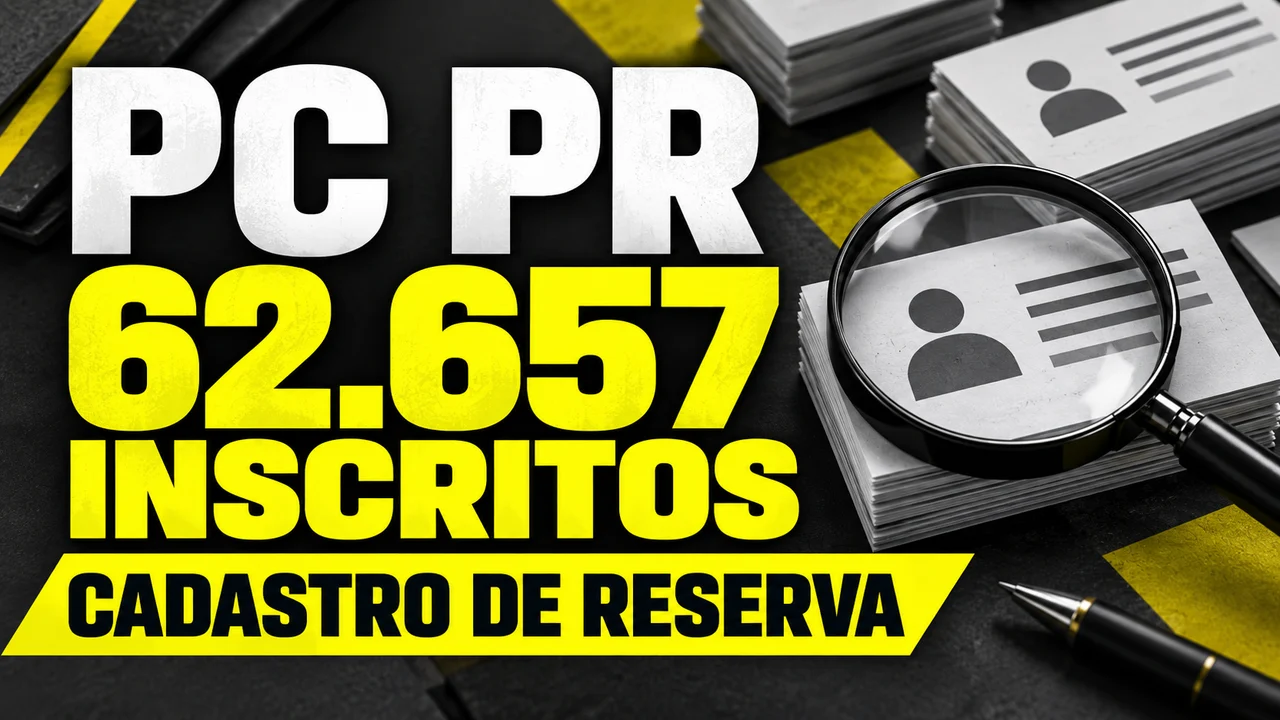 Capa ilustrativa: PC PR. 62.657 INSCRITOS. CADASTRO DE RESERVA