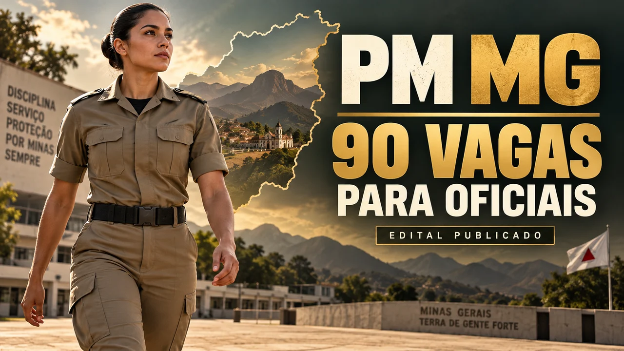 Capa ilustrativa: PM MG. 90 VAGAS PARA OFICIAIS