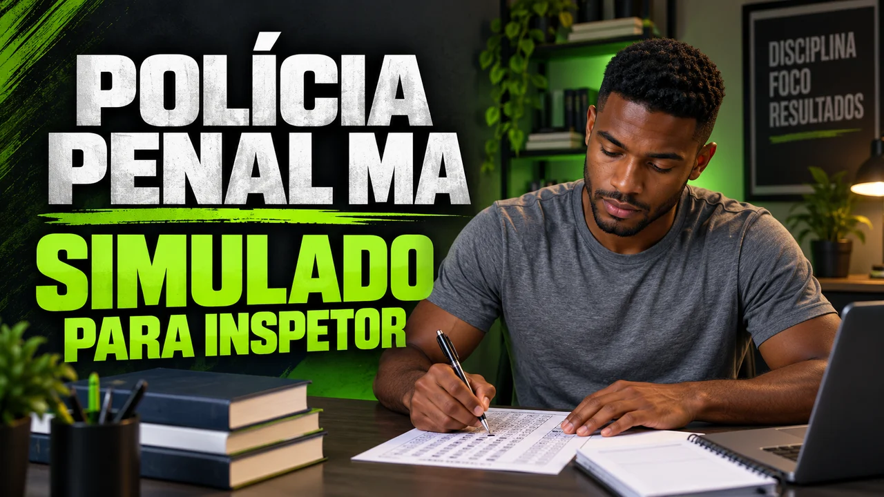 Capa ilustrativa: POLÍCIA PENAL MA. SIMULADO PARA INSPETOR