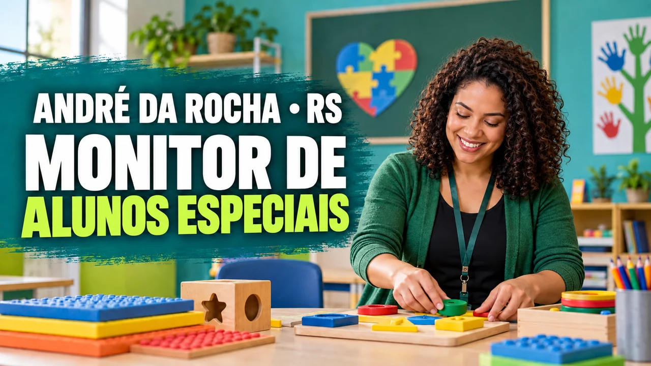 Capa ilustrativa: ANDRÉ DA ROCHA • RS. MONITOR DE. ALUNOS ESPECIAIS