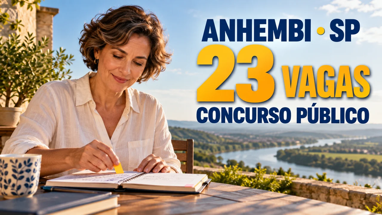 Capa ilustrativa: ANHEMBI • SP. 23 VAGAS. CONCURSO PÚBLICO