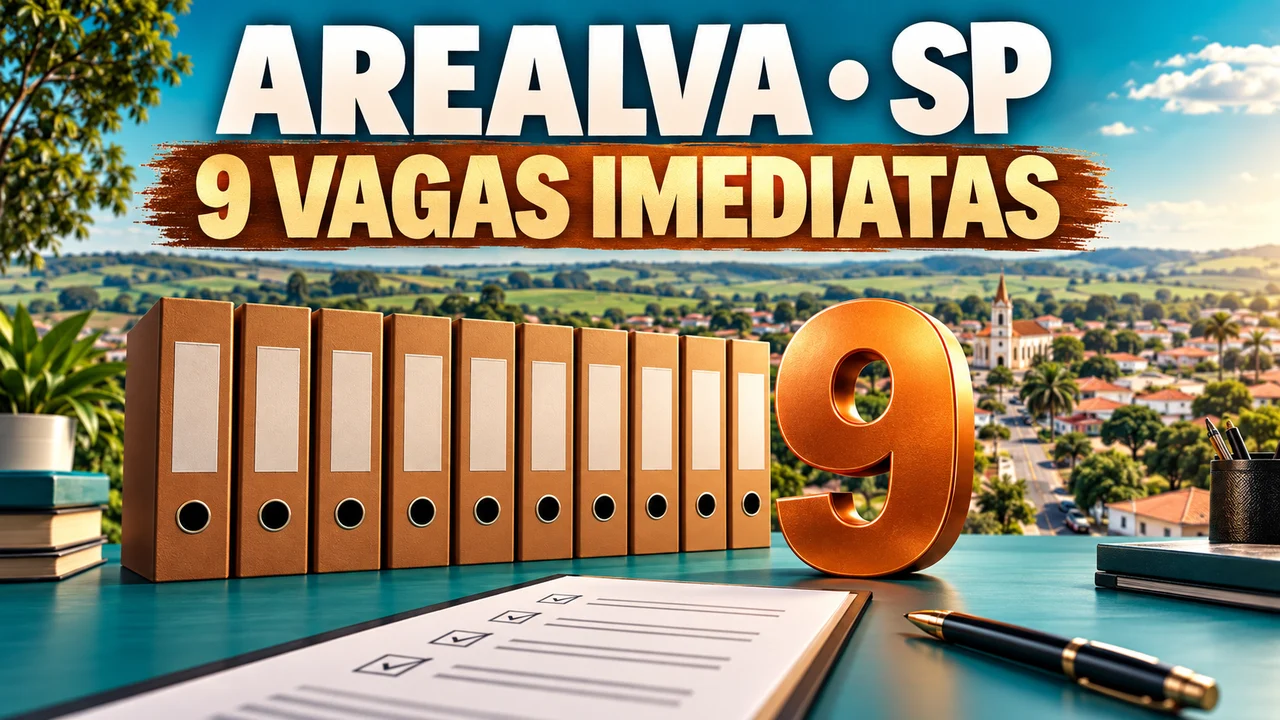 Capa ilustrativa: AREALVA • SP. 9 VAGAS IMEDIATAS