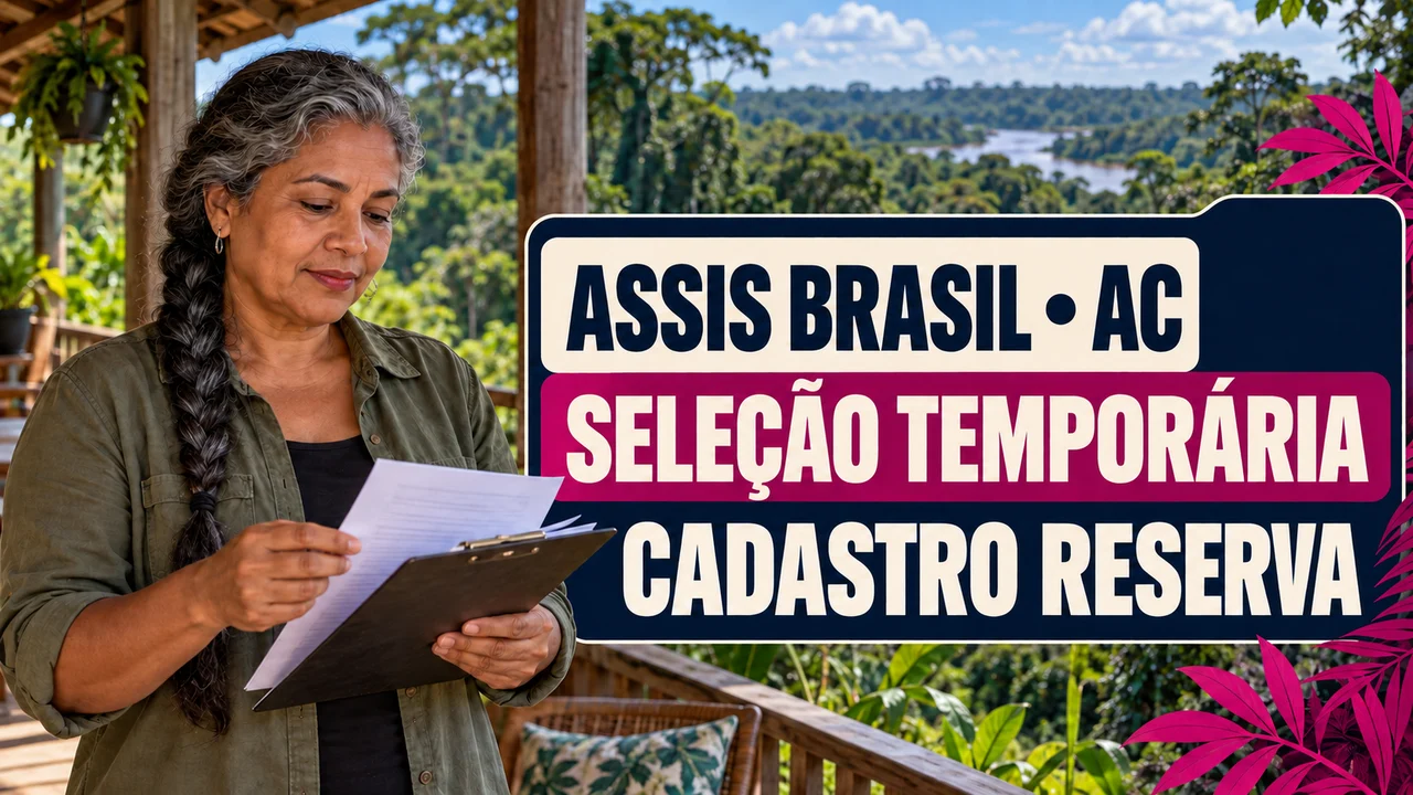 Capa ilustrativa: ASSIS BRASIL • AC. SELEÇÃO TEMPORÁRIA. CADASTRO RESERVA