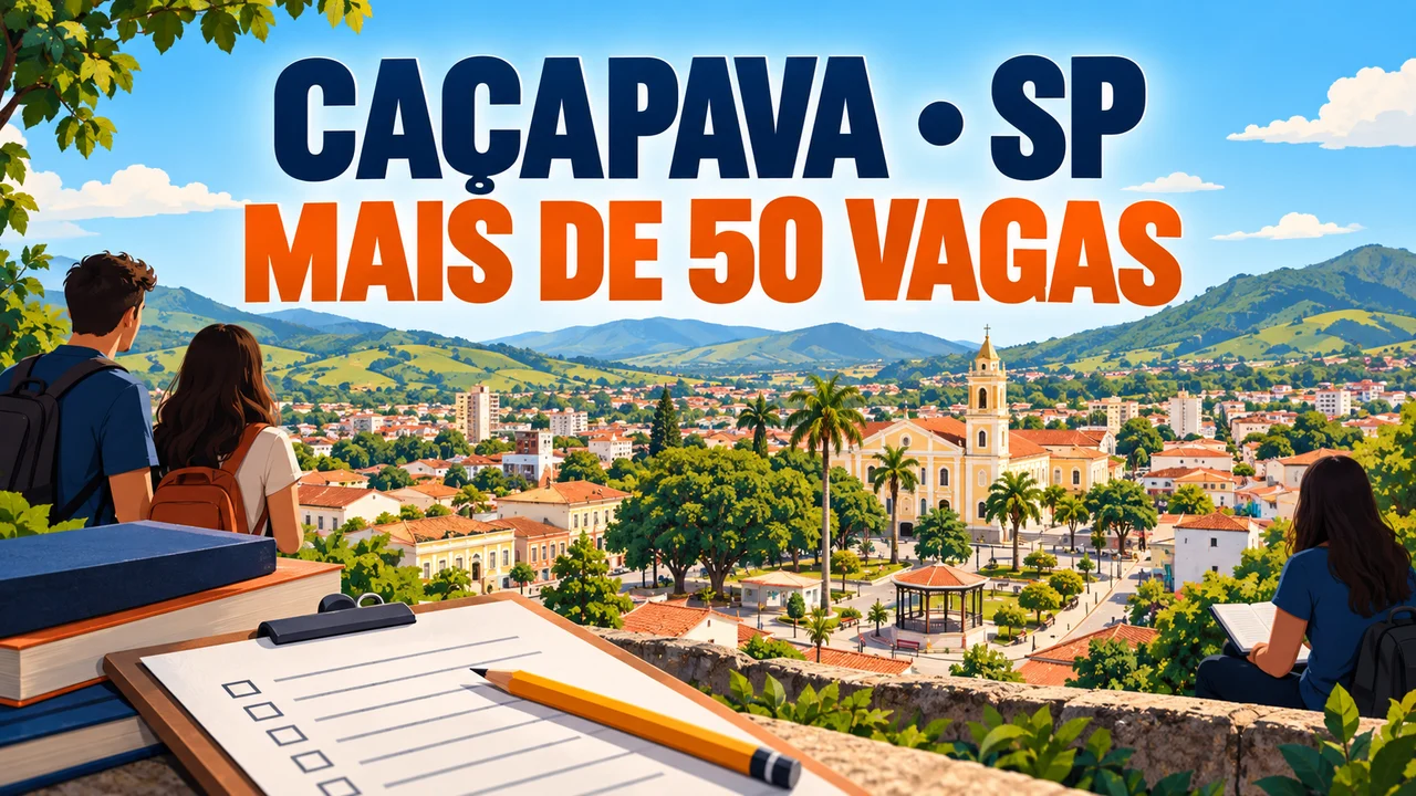 Capa ilustrativa: CAÇAPAVA • SP. MAIS DE 50 VAGAS
