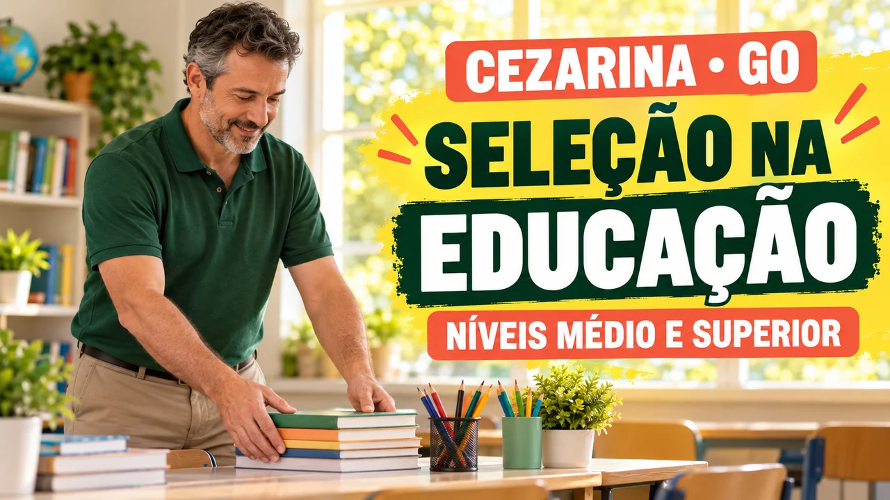 Capa ilustrativa: CEZARINA • GO. SELEÇÃO NA EDUCAÇÃO. NÍVEIS MÉDIO E SUPERIOR
