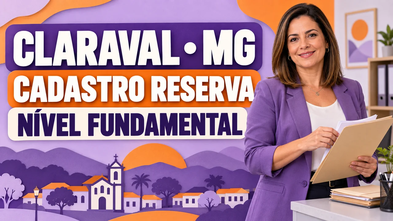 Capa ilustrativa: CLARAVAL • MG. CADASTRO RESERVA. NÍVEL FUNDAMENTAL