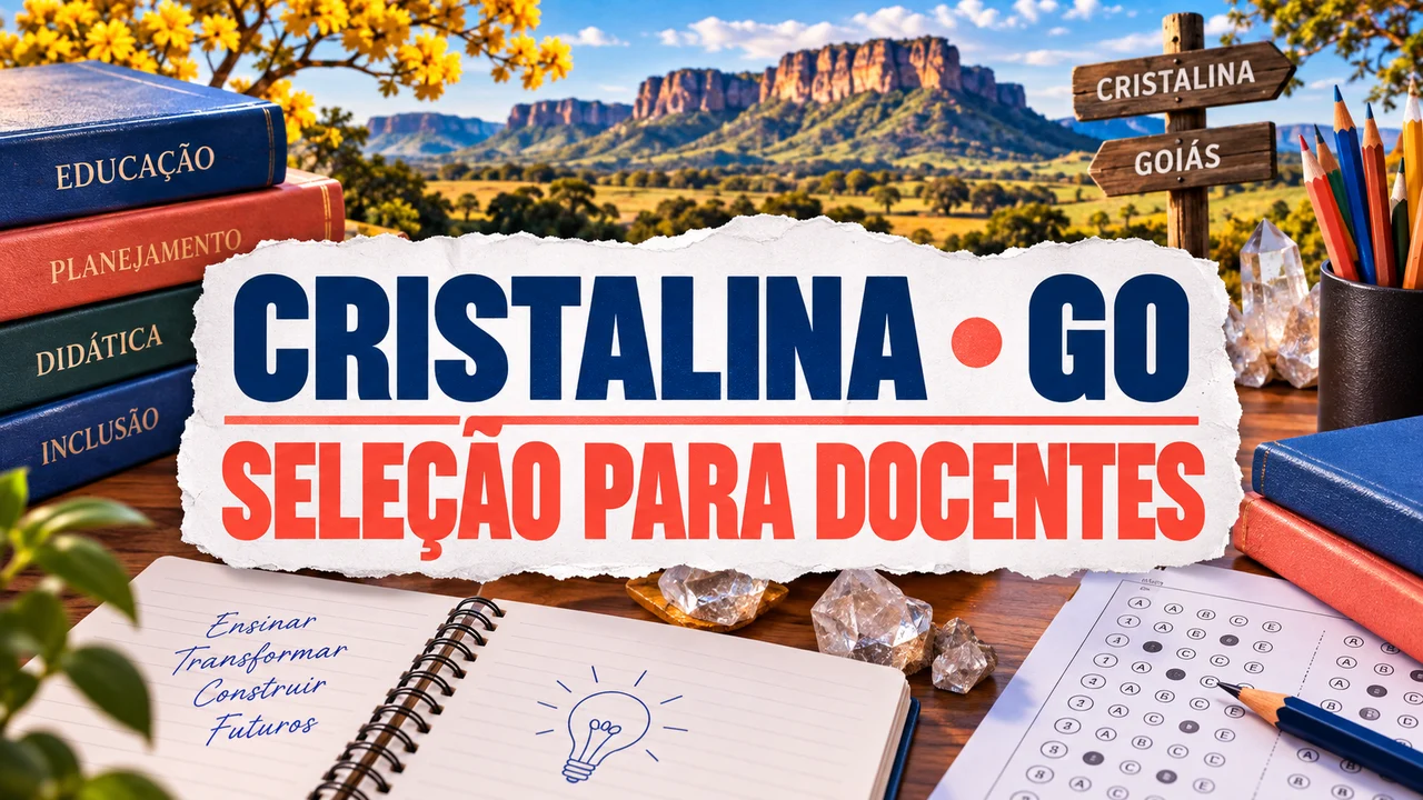 Capa ilustrativa: CRISTALINA • GO. SELEÇÃO PARA DOCENTES