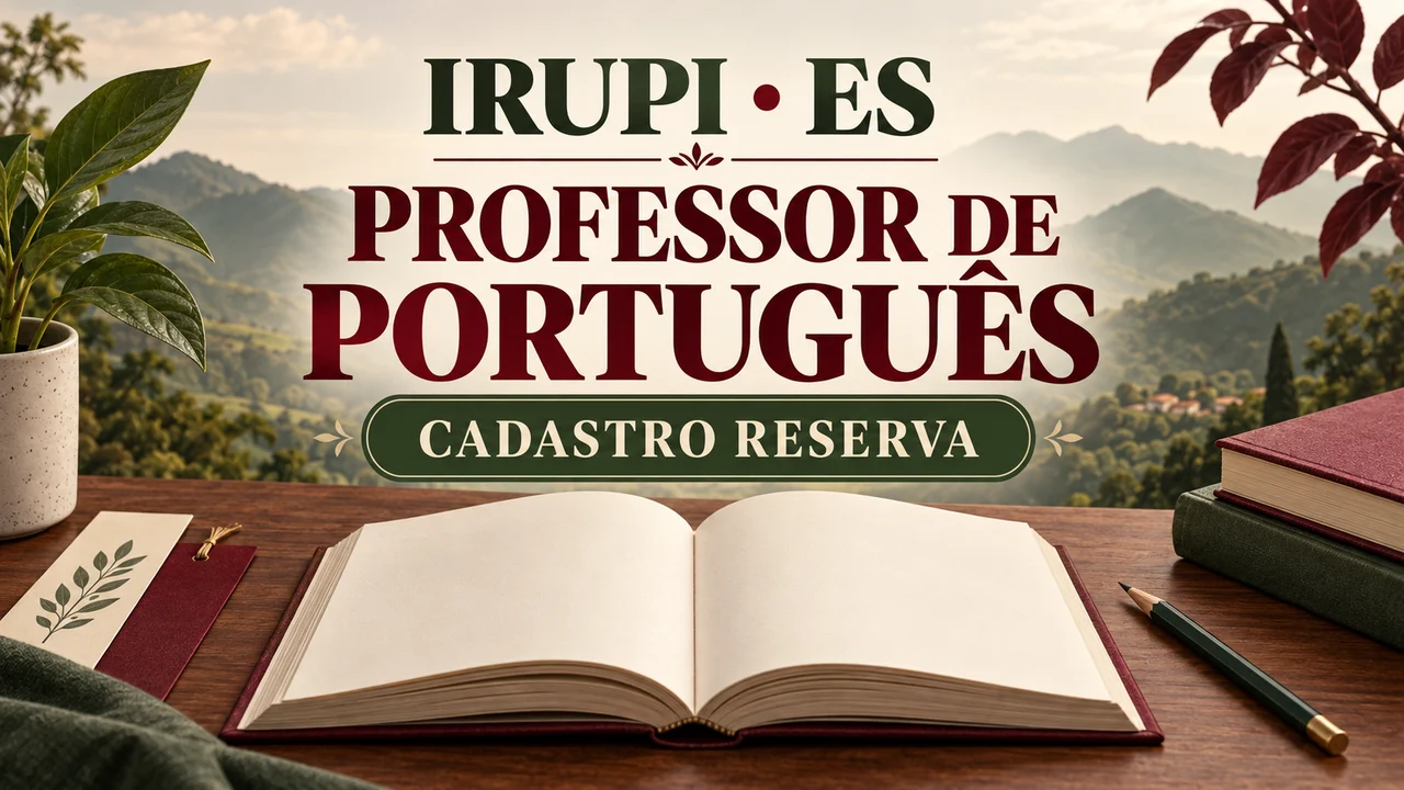 Capa ilustrativa: IRUPI • ES. PROFESSOR DE PORTUGUÊS. CADASTRO RESERVA
