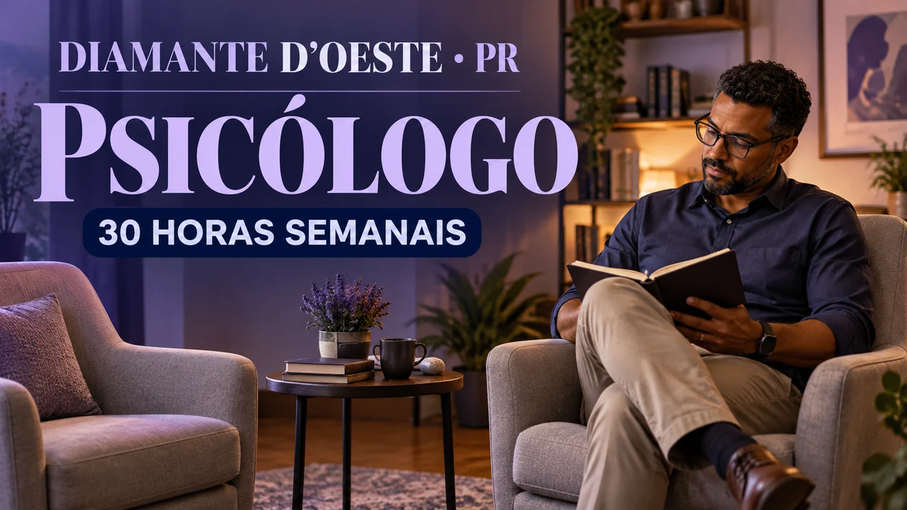 Capa ilustrativa: DIAMANTE D’OESTE • PR. PSICÓLOGO. 30 HORAS SEMANAIS