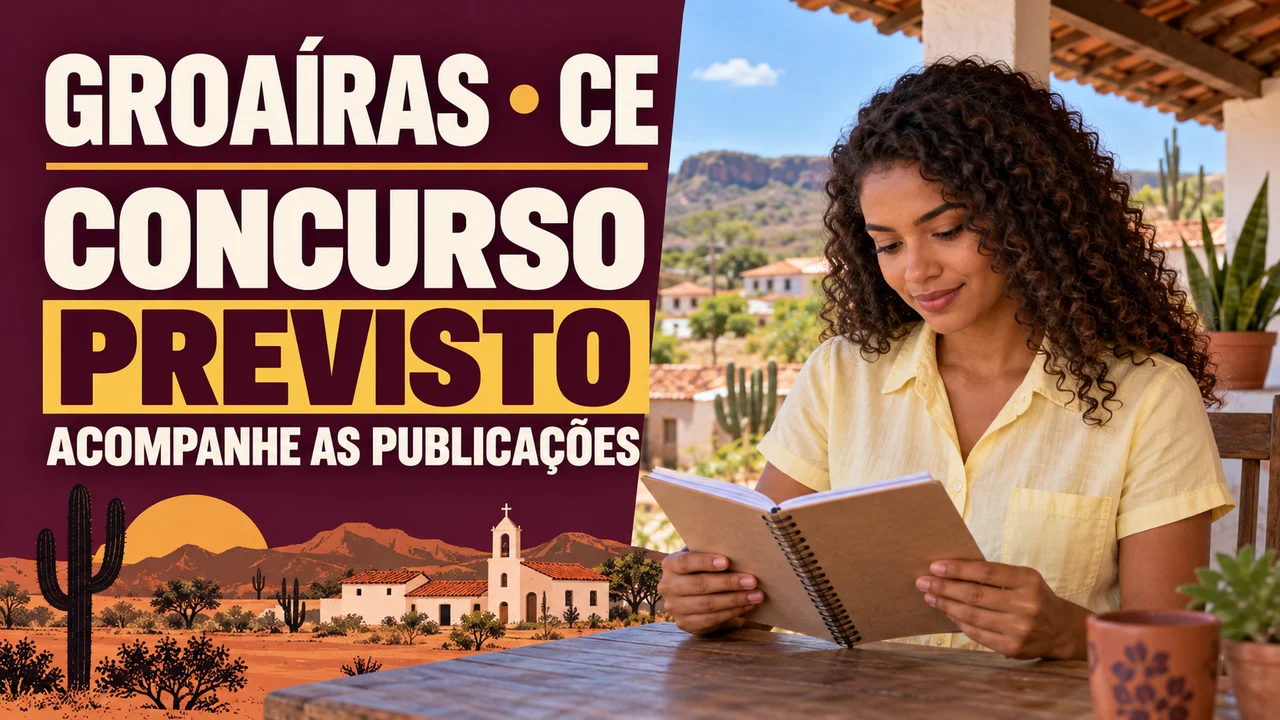 Capa ilustrativa: GROAÍRAS • CE. CONCURSO PREVISTO. ACOMPANHE AS PUBLICAÇÕES