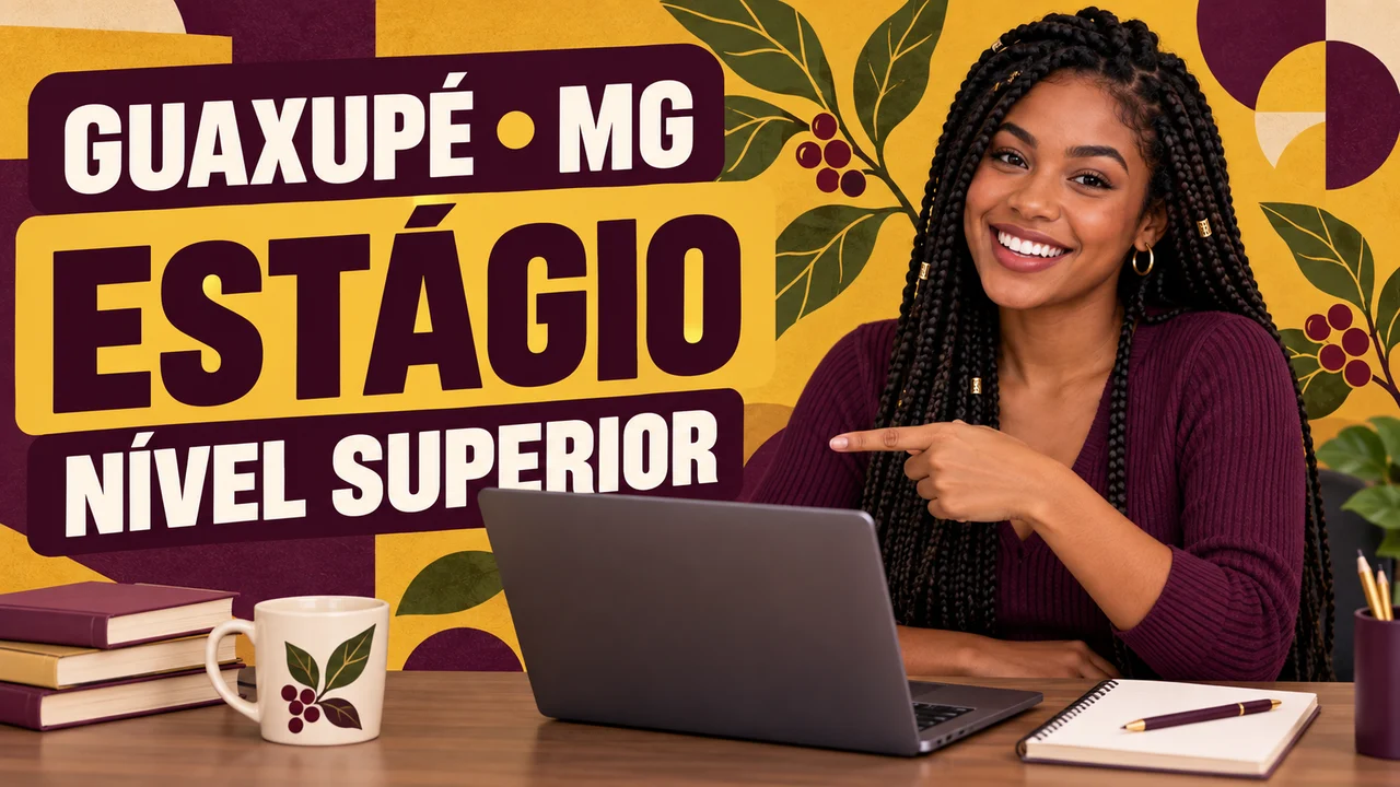 Capa ilustrativa: GUAXUPÉ • MG. ESTÁGIO. NÍVEL SUPERIOR
