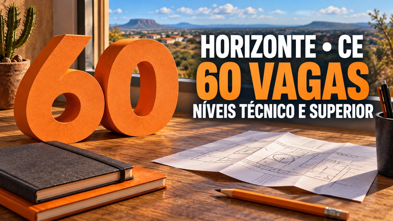 Capa ilustrativa: HORIZONTE • CE. 60 VAGAS. NÍVEIS TÉCNICO E SUPERIOR
