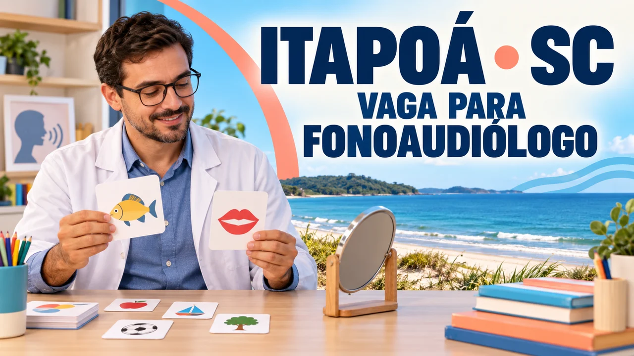 Capa ilustrativa: ITAPOÁ • SC. VAGA PARA FONOAUDIÓLOGO