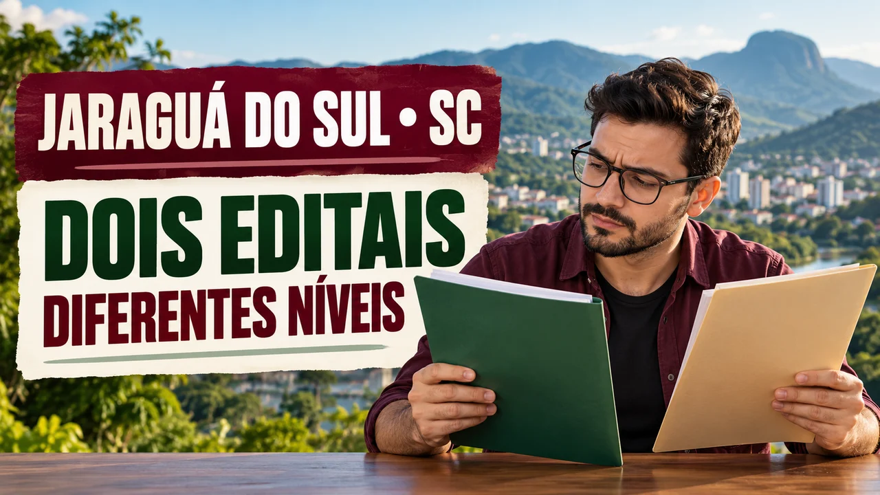 Capa ilustrativa: JARAGUÁ DO SUL • SC. DOIS EDITAIS. DIFERENTES NÍVEIS