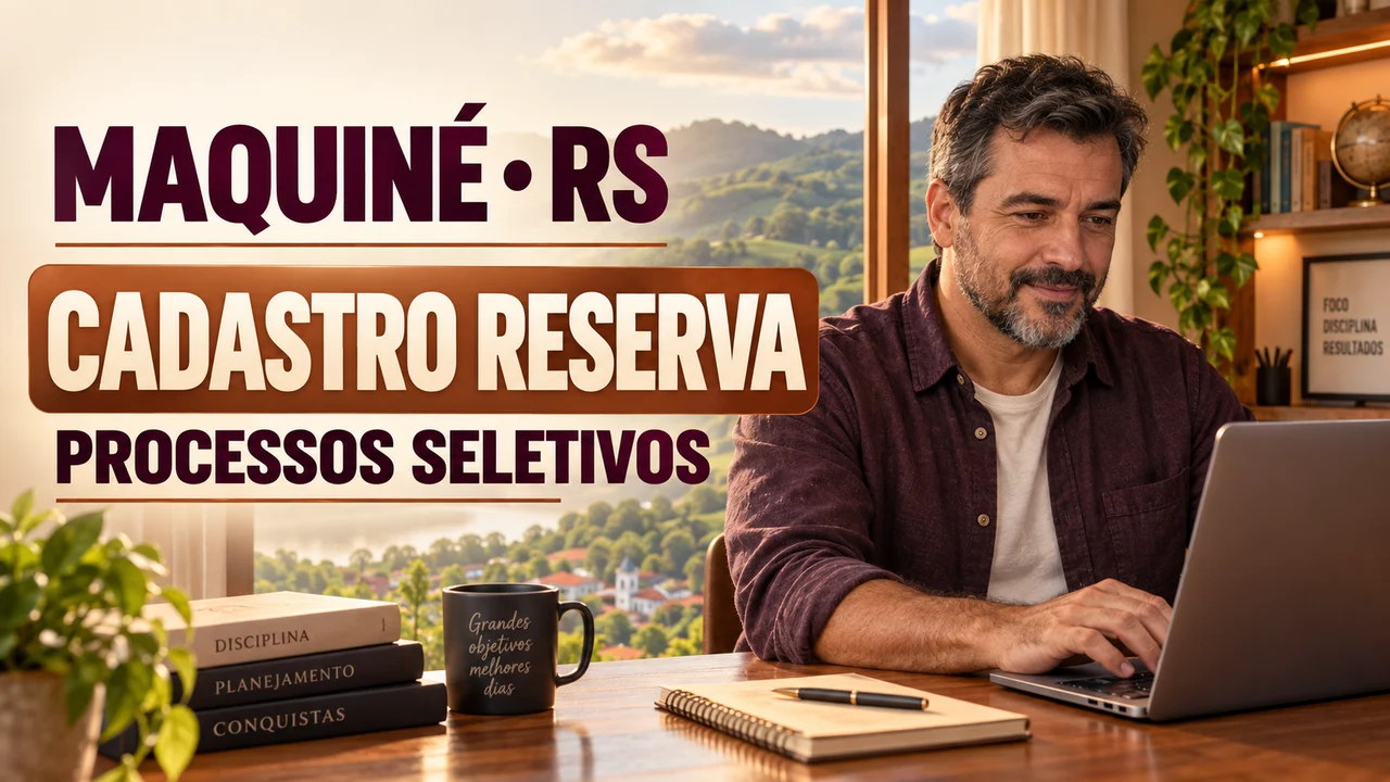 Capa ilustrativa: MAQUINÉ • RS. CADASTRO RESERVA. PROCESSOS SELETIVOS