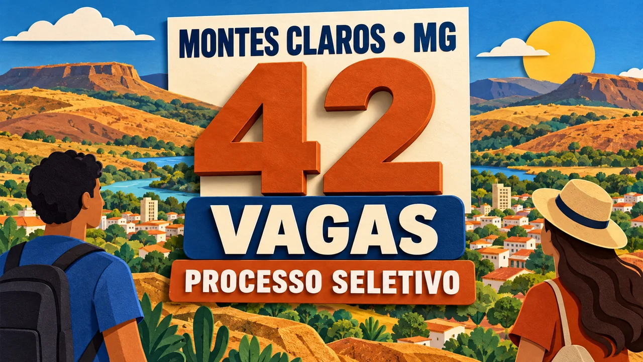 Capa ilustrativa: MONTES CLAROS • MG. 42 VAGAS. PROCESSO SELETIVO