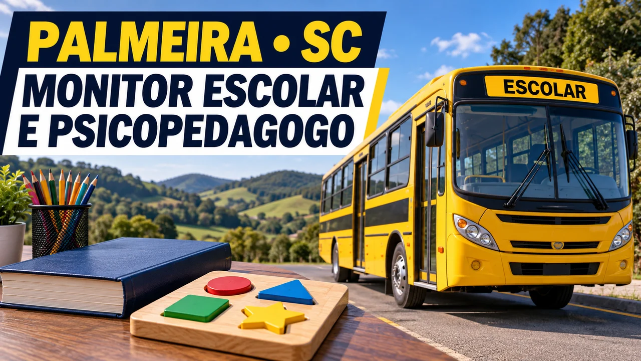 Capa ilustrativa: PALMEIRA • SC. MONITOR ESCOLAR. E PSICOPEDAGOGO