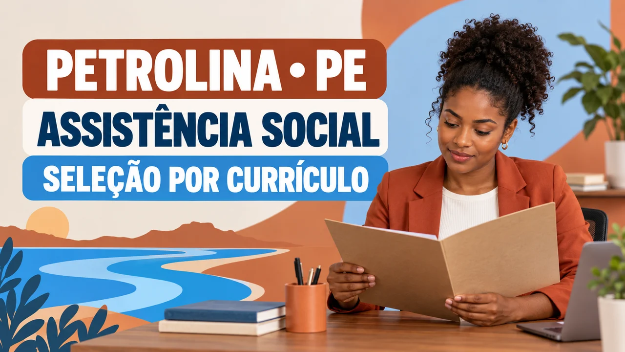 Capa ilustrativa: PETROLINA • PE. ASSISTÊNCIA SOCIAL. SELEÇÃO POR CURRÍCULO