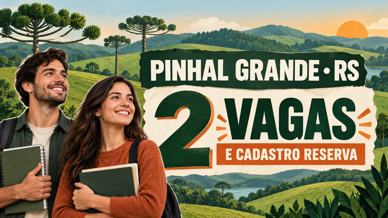 Capa ilustrativa: PINHAL GRANDE • RS. 2 VAGAS. E CADASTRO RESERVA