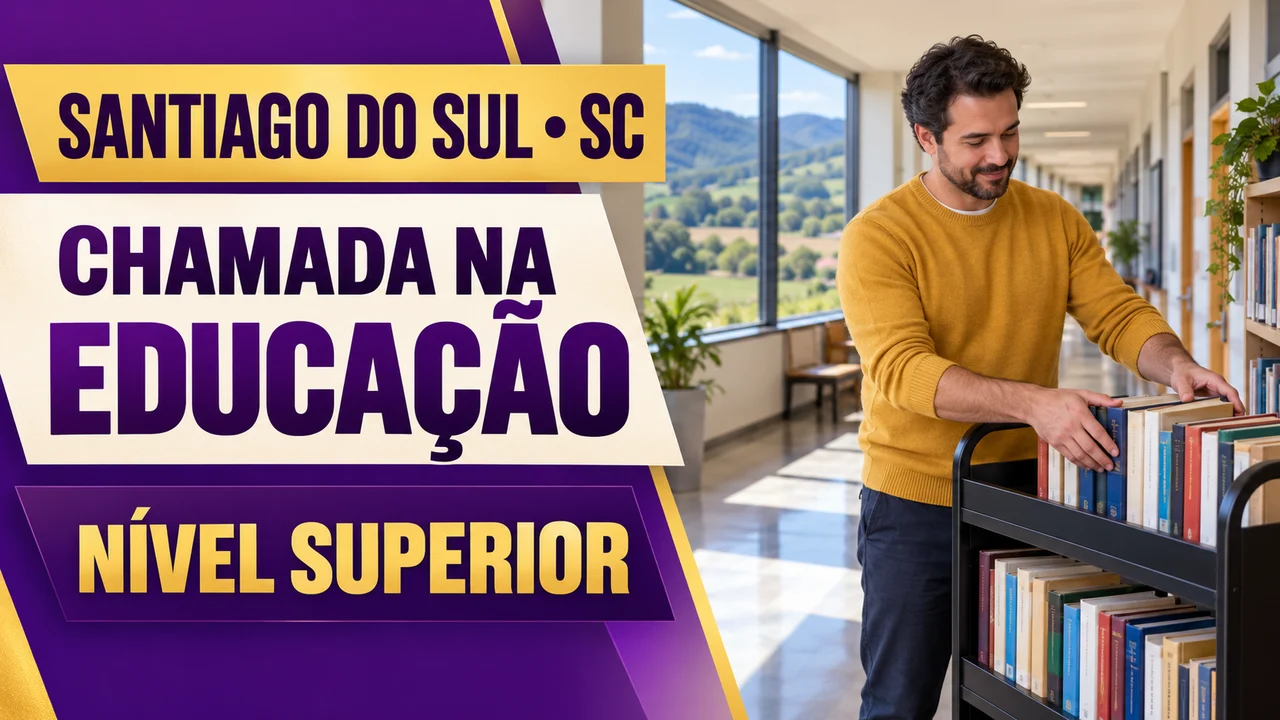 Capa ilustrativa: SANTIAGO DO SUL • SC. CHAMADA NA EDUCAÇÃO. NÍVEL SUPERIOR