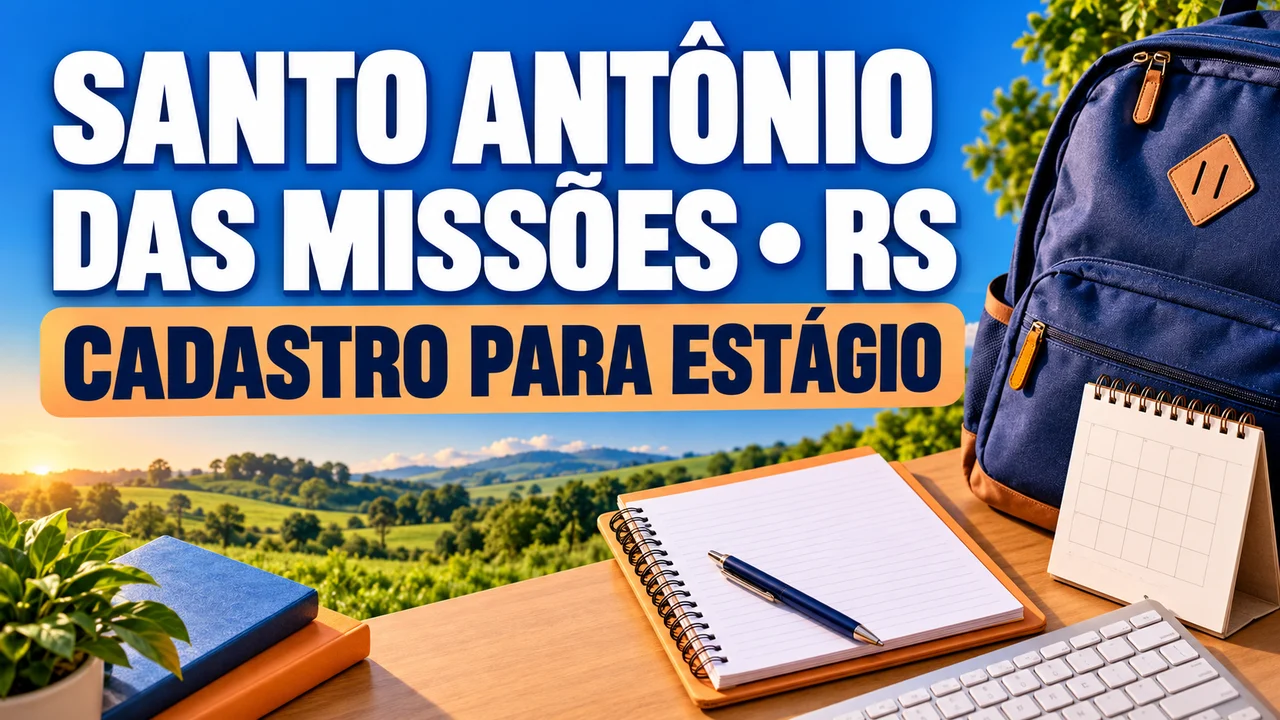 Capa ilustrativa: SANTO ANTÔNIO. DAS MISSÕES • RS. CADASTRO PARA ESTÁGIO