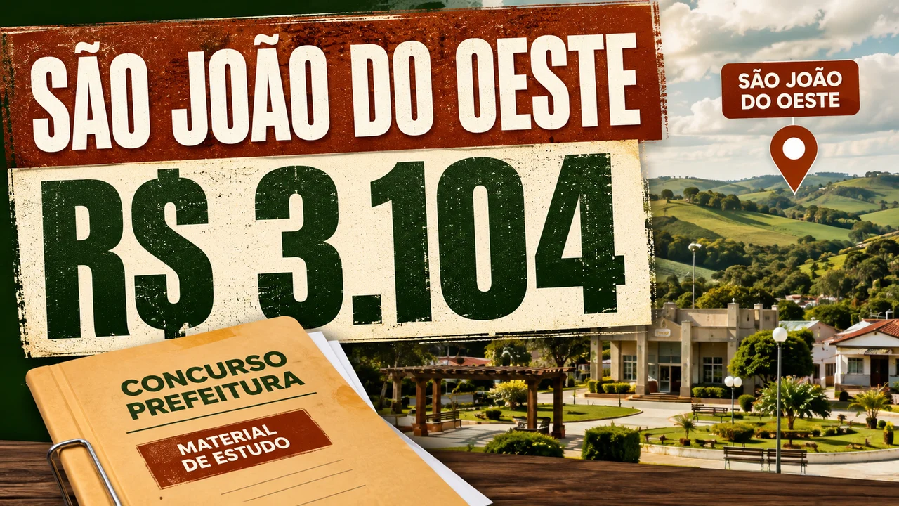 Capa ilustrativa: SÃO JOÃO DO OESTE. R$ 3.104
