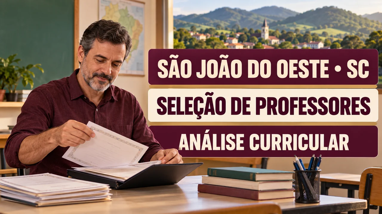 Capa ilustrativa: SÃO JOÃO DO OESTE • SC. SELEÇÃO DE PROFESSORES. ANÁLISE CURRICULAR