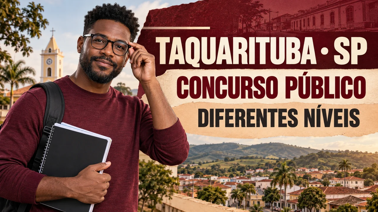 Capa ilustrativa: TAQUARITUBA • SP. CONCURSO PÚBLICO. DIFERENTES NÍVEIS