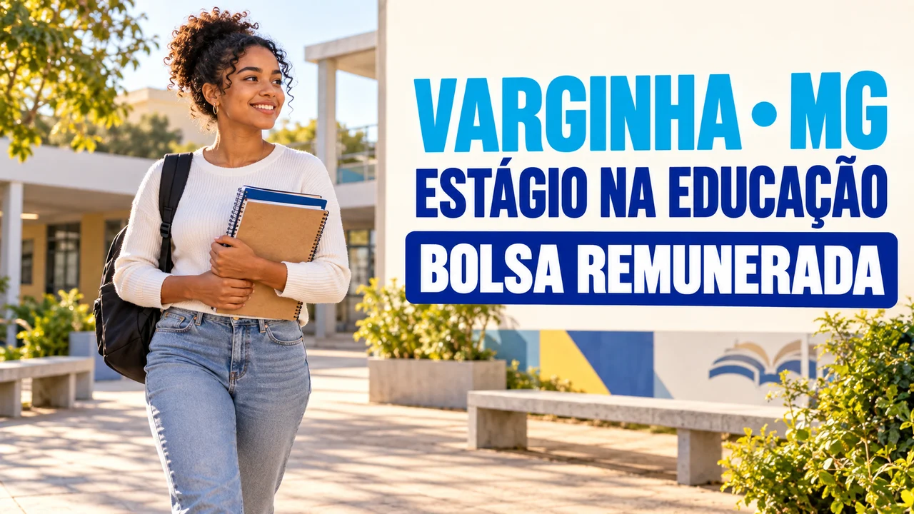 Capa ilustrativa: VARGINHA • MG. ESTÁGIO NA EDUCAÇÃO. BOLSA REMUNERADA