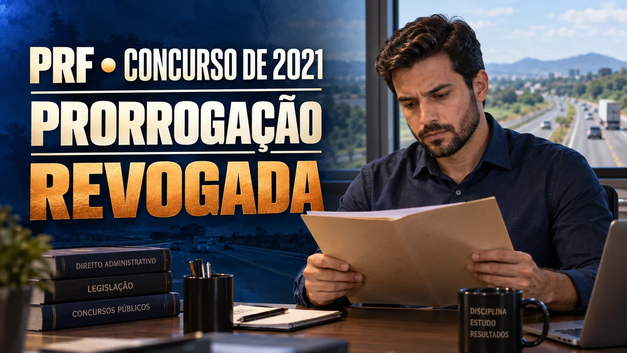 Capa ilustrativa: PRF • CONCURSO DE 2021. PRORROGAÇÃO. REVOGADA