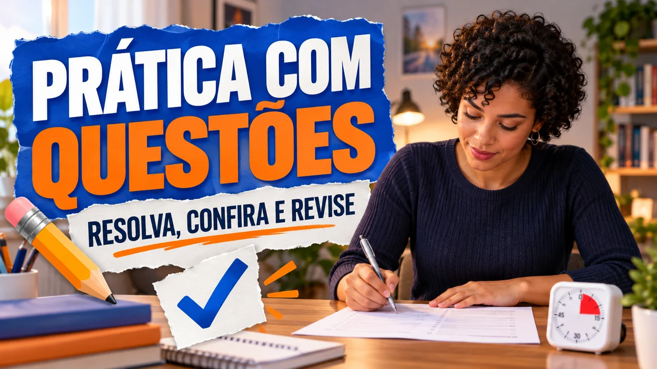 Capa ilustrativa: PRÁTICA COM QUESTÕES. RESOLVA, CONFIRA E REVISE