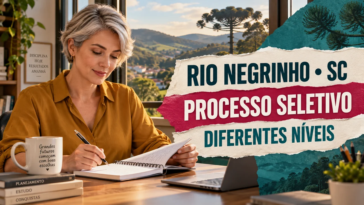 Capa ilustrativa: RIO NEGRINHO • SC. PROCESSO SELETIVO. DIFERENTES NÍVEIS