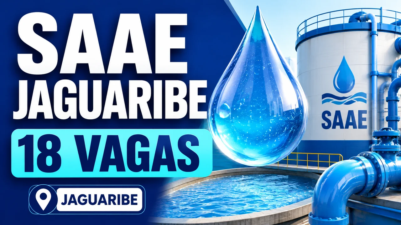 Capa ilustrativa: SAAE JAGUARIBE. 18 VAGAS